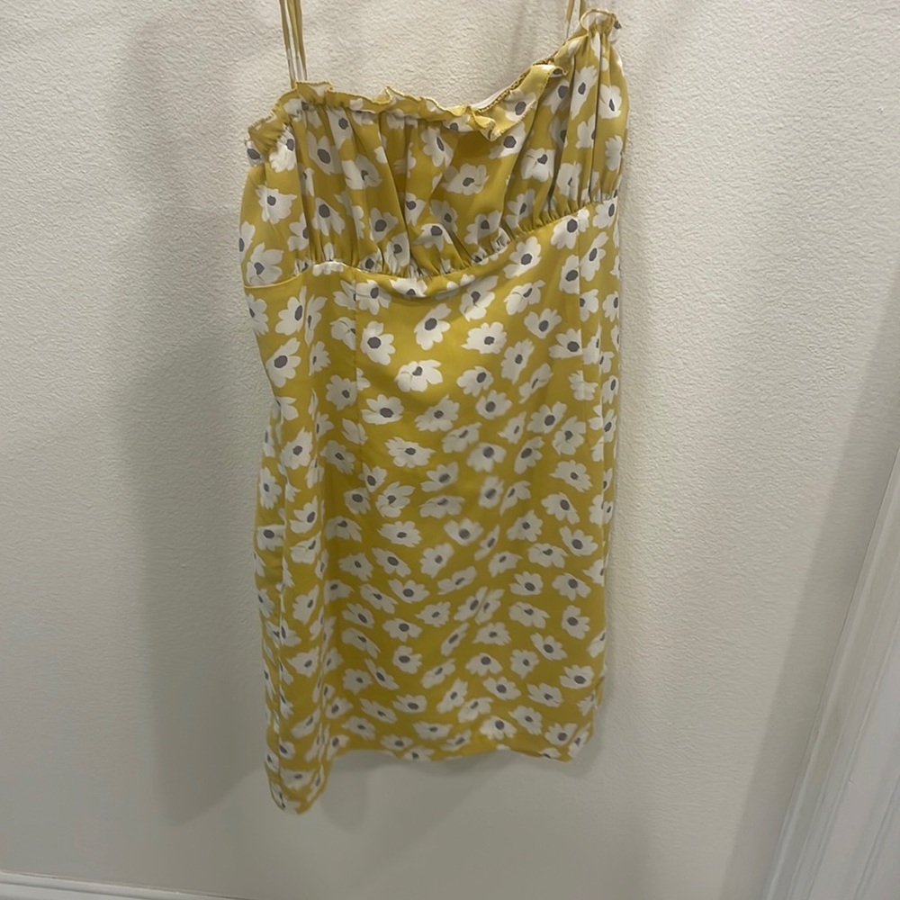 Yellow summer floral dress
